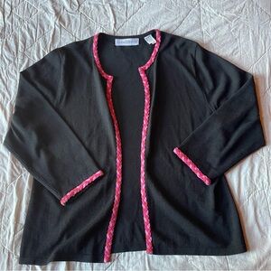 Marisa Cristina Woman's Cardigan With Pink Rope‎ Trim Size Small
